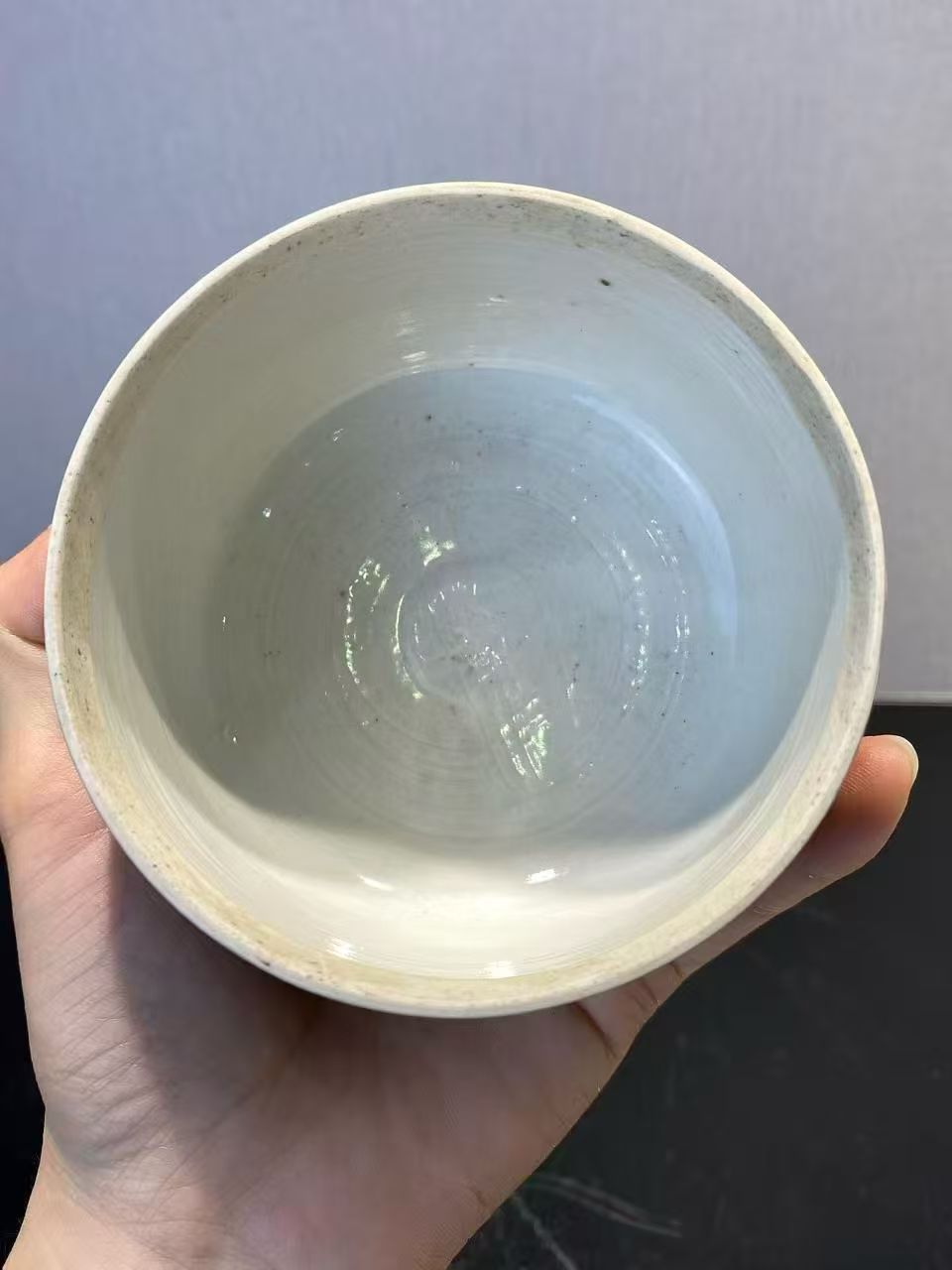 霁蓝釉描金盖盅