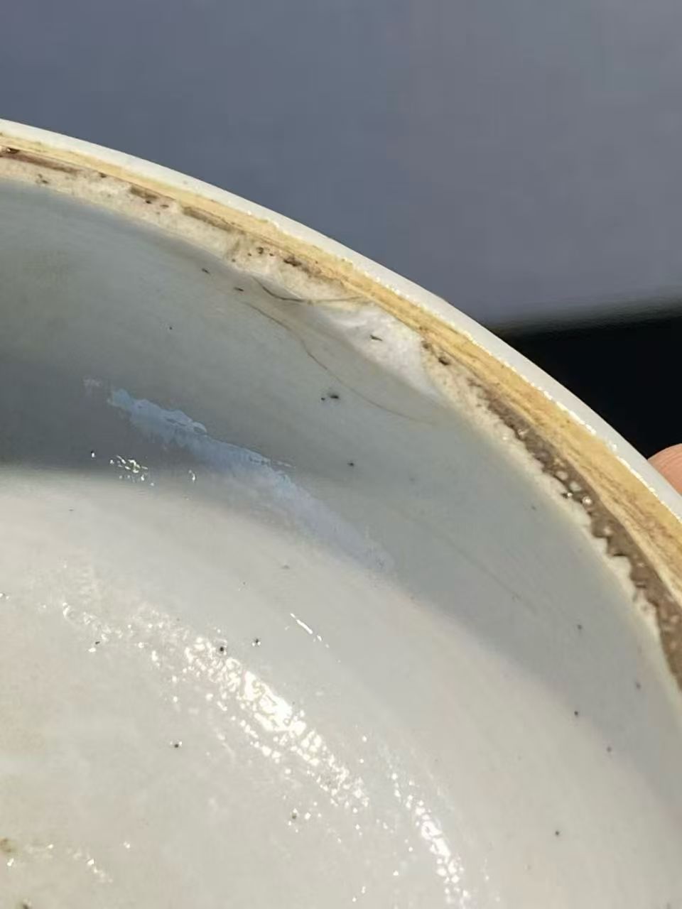 霁蓝釉描金盖盅