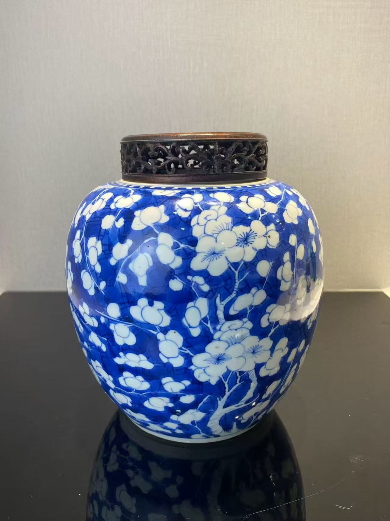 青花冰梅罐
