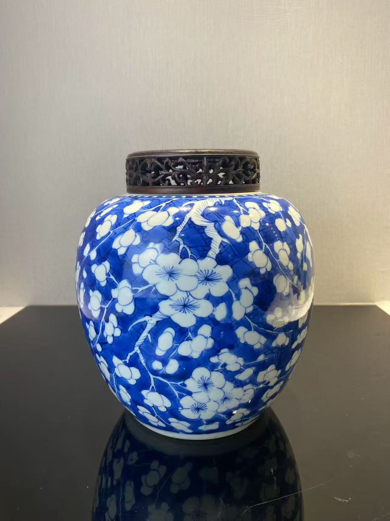 青花冰梅罐