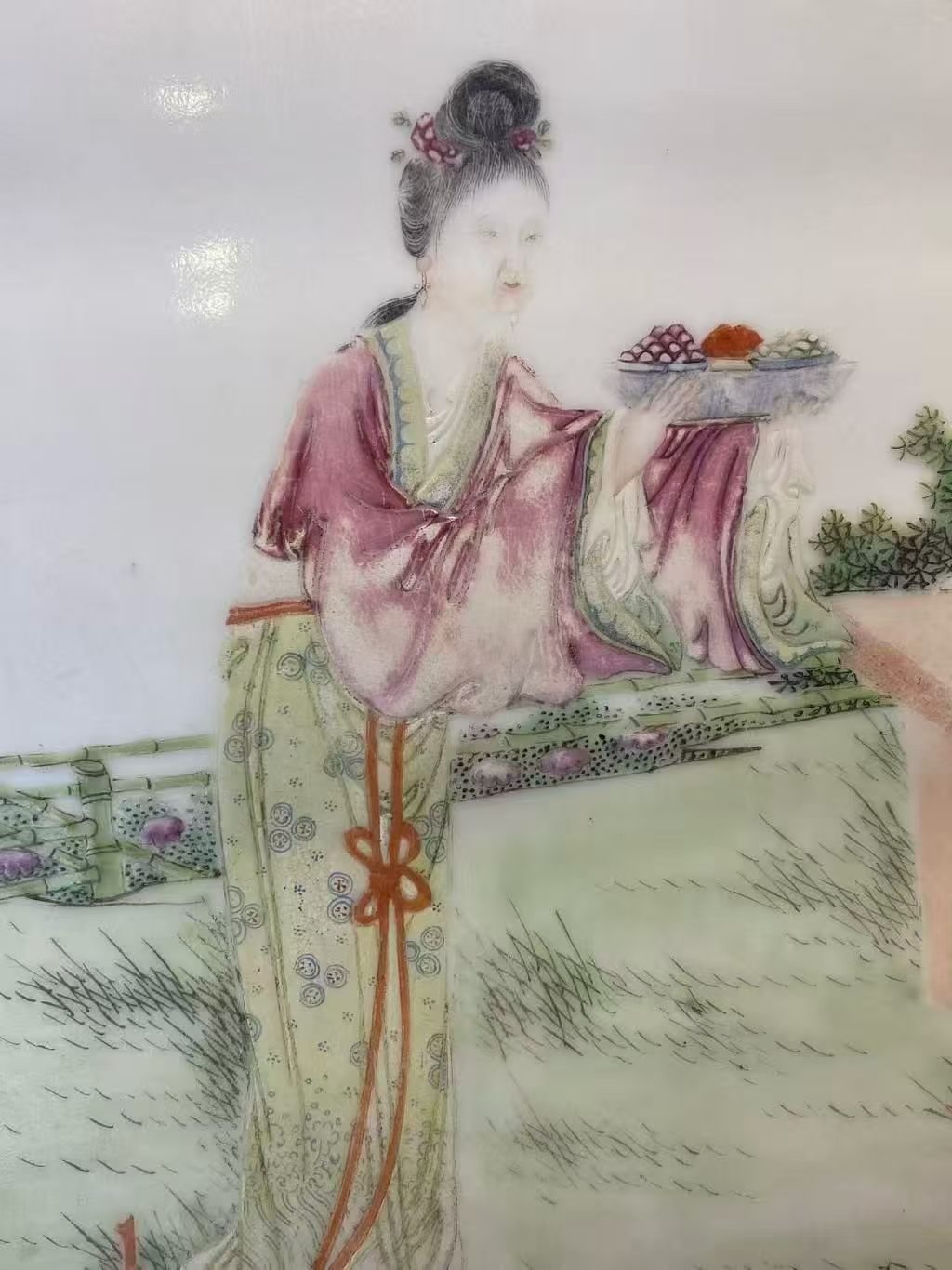 粉彩人物故事瓷板