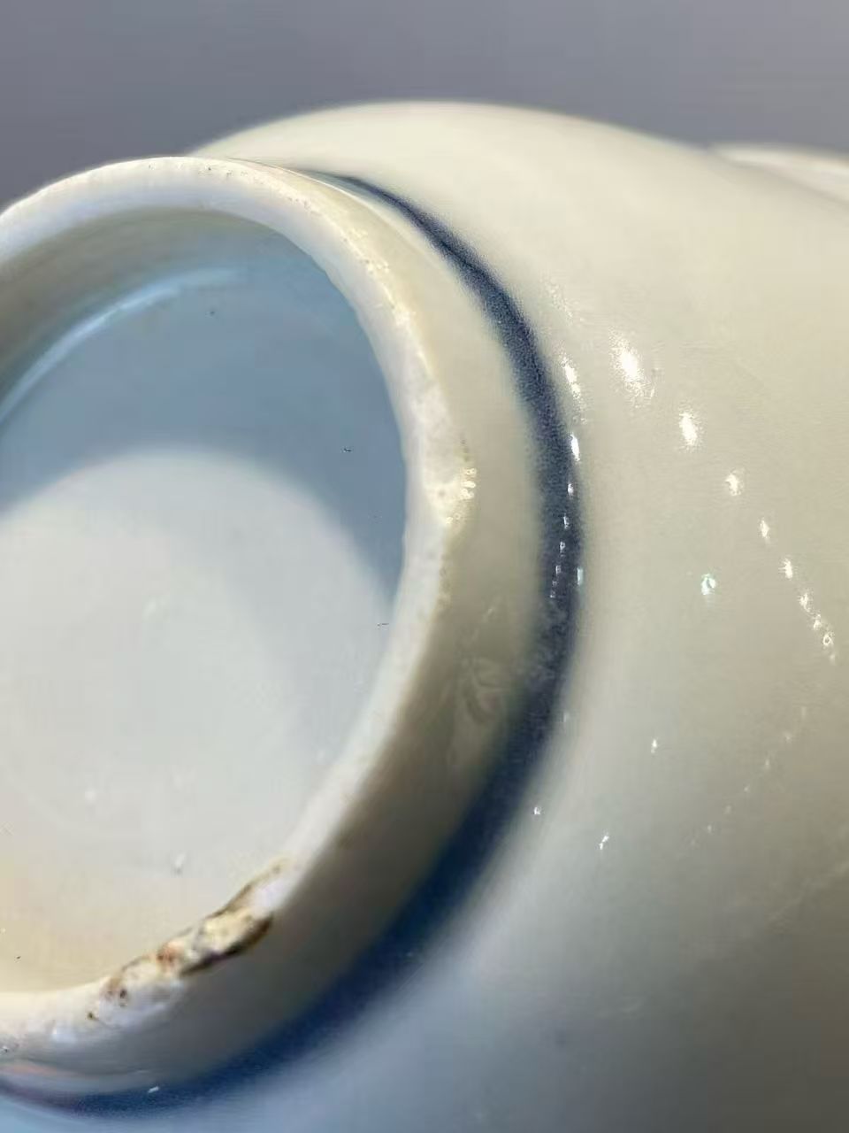 白釉青花双圈杯碟一套