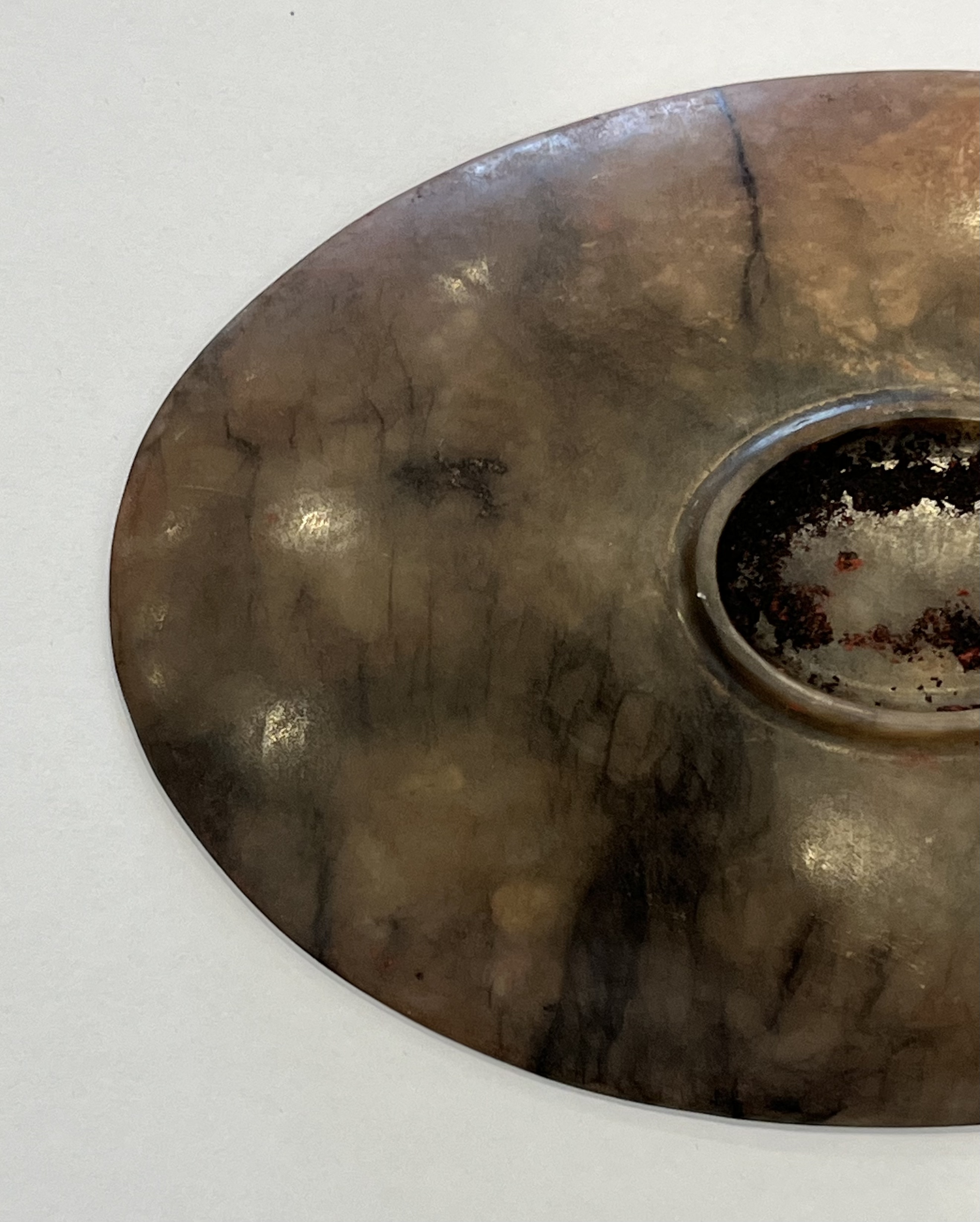 玉质鎏金佛像椭圆供盘