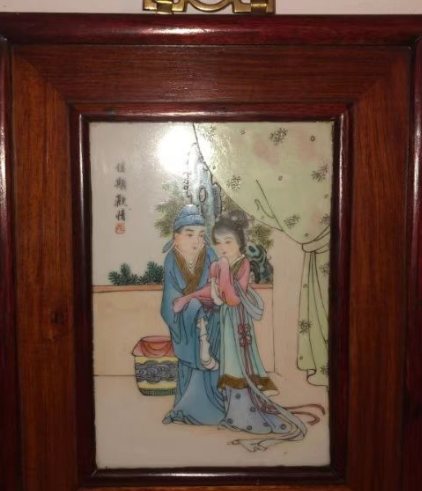 手绘肖像瓷板画