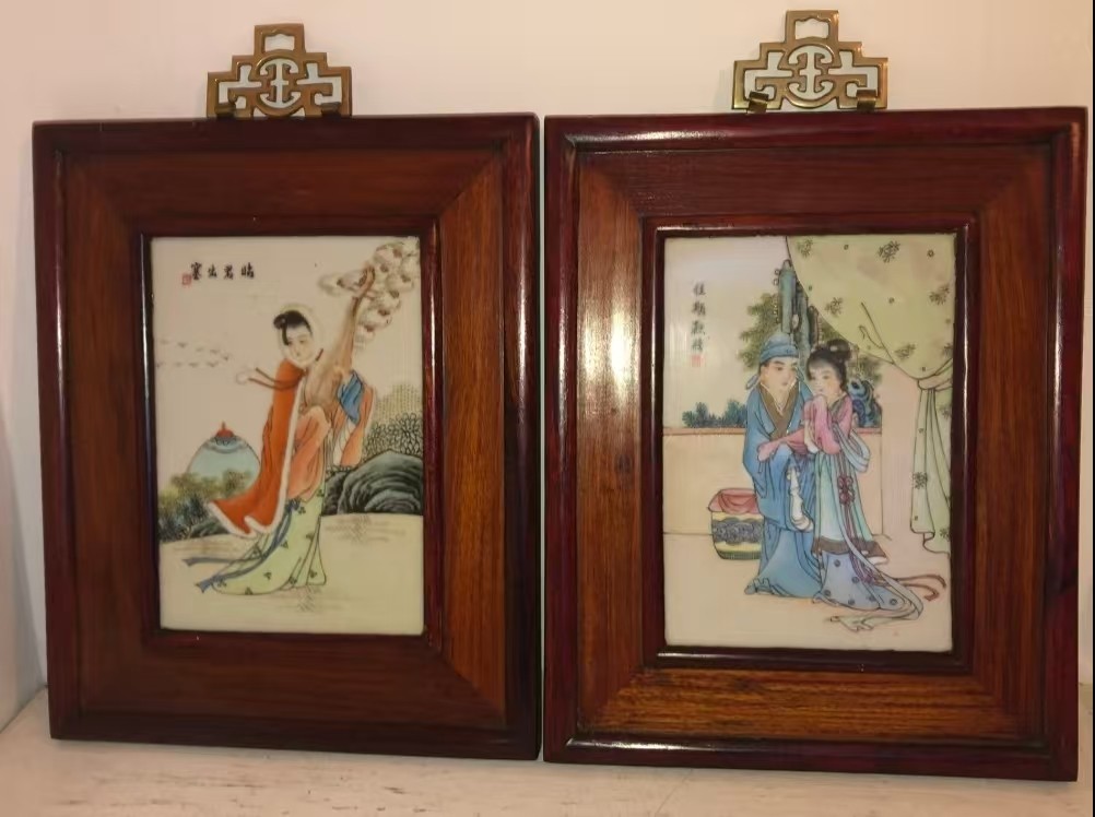 手绘肖像瓷板画