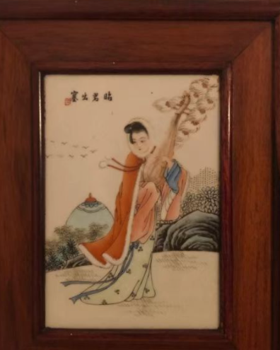 手绘肖像瓷板画