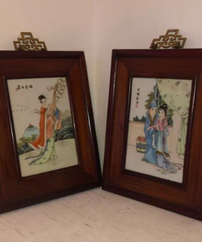 手绘肖像瓷板画