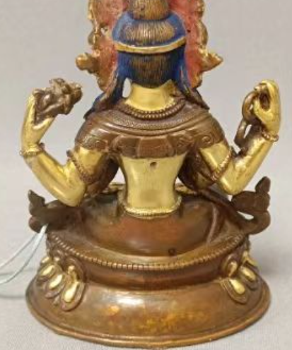 镀金青铜绿度母雕像