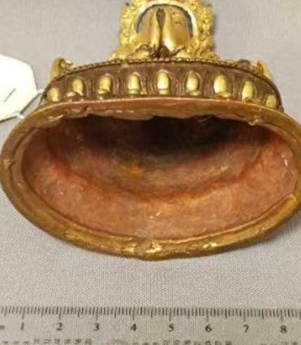 镀金青铜绿度母雕像