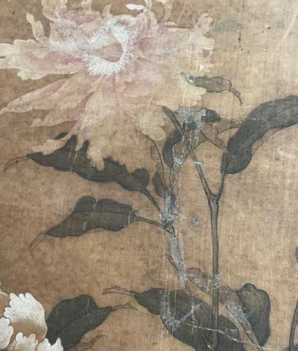 恽冰牡丹卷轴画