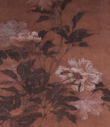 恽冰牡丹卷轴画