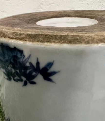 青花釉里红瓷笔筒