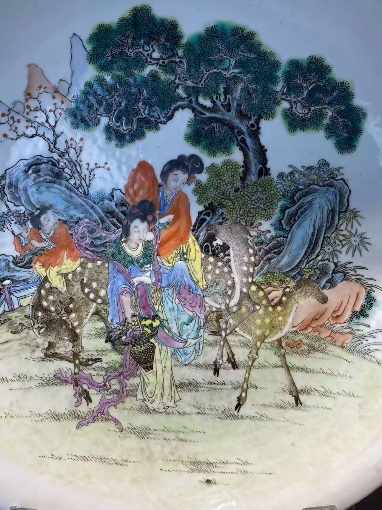 粉彩麻姑献寿大盘