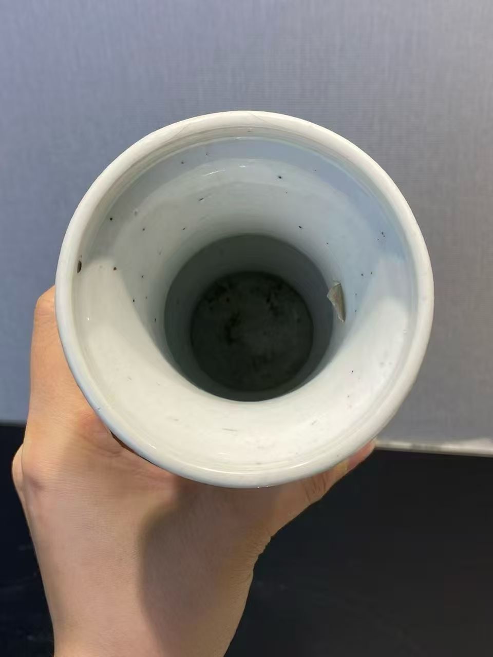 青花芭蕉叶纹花觚（带布座）