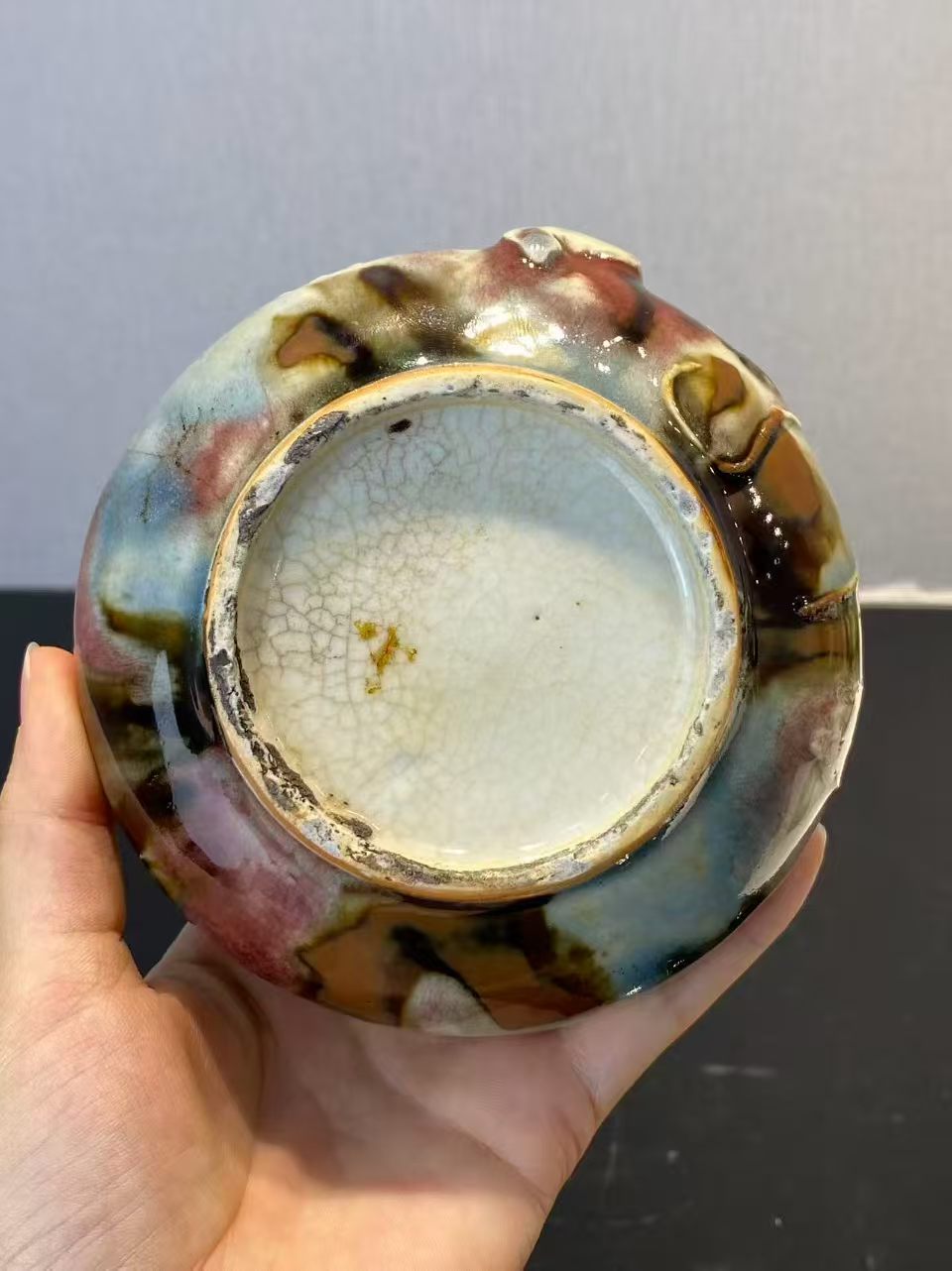 三羊开泰釉松鼠葡萄大水盂