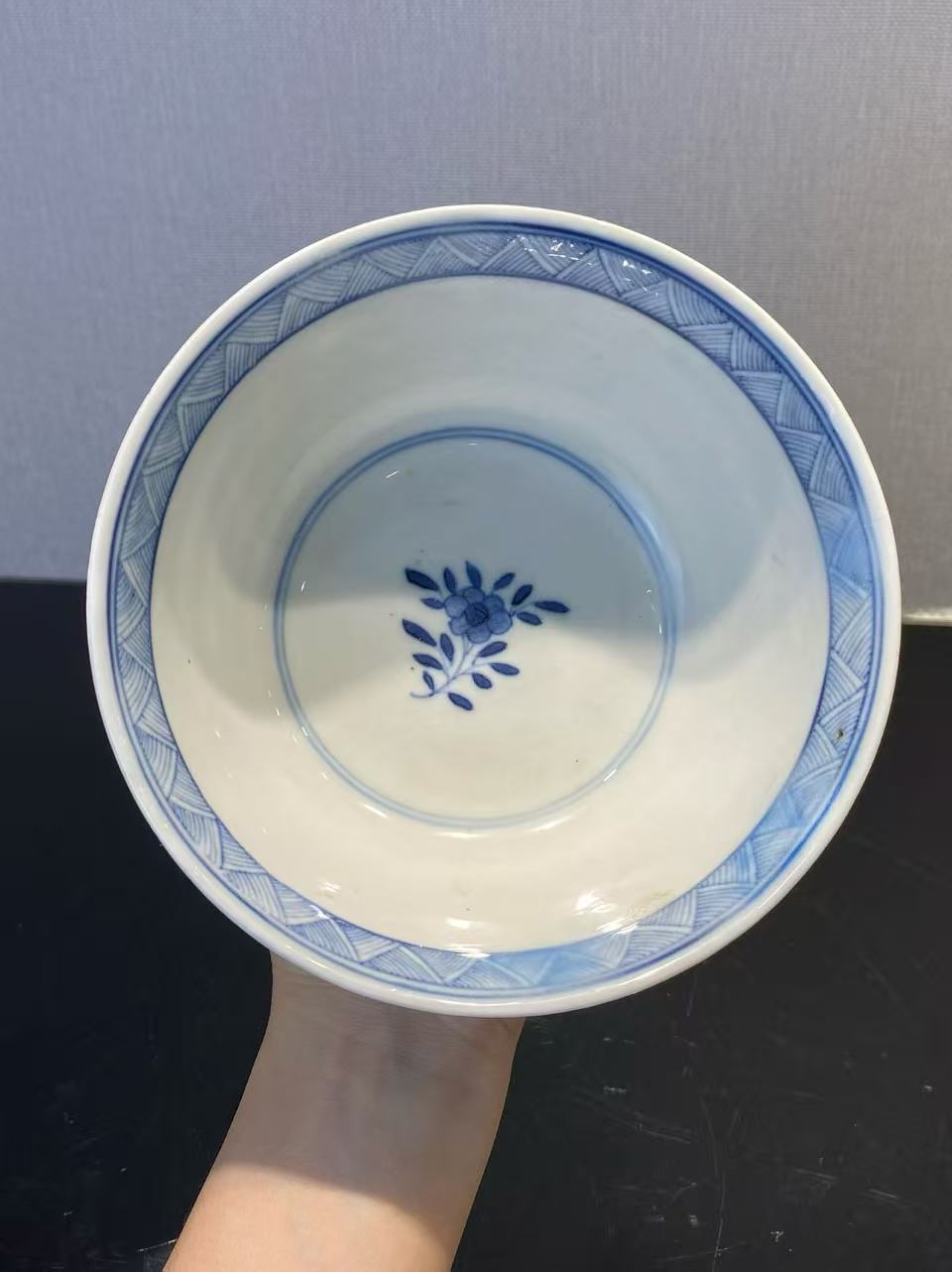 青花四美四季花图碗 款:康熙年制