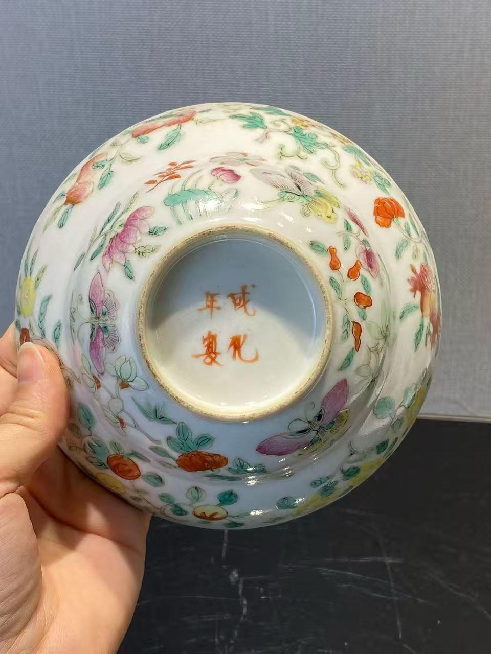 粉彩折枝花碟折腰碗