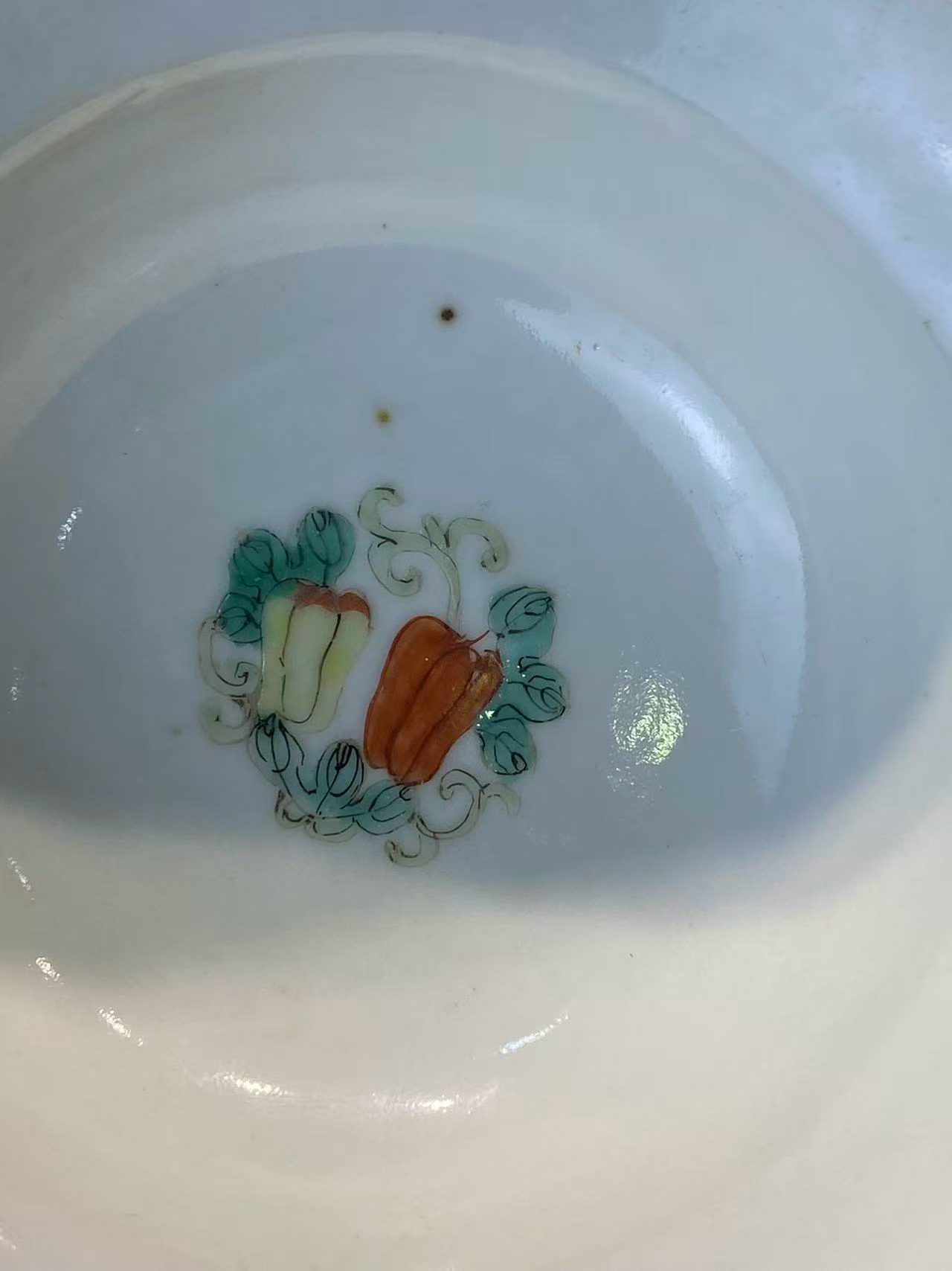 粉彩折枝花碟折腰碗