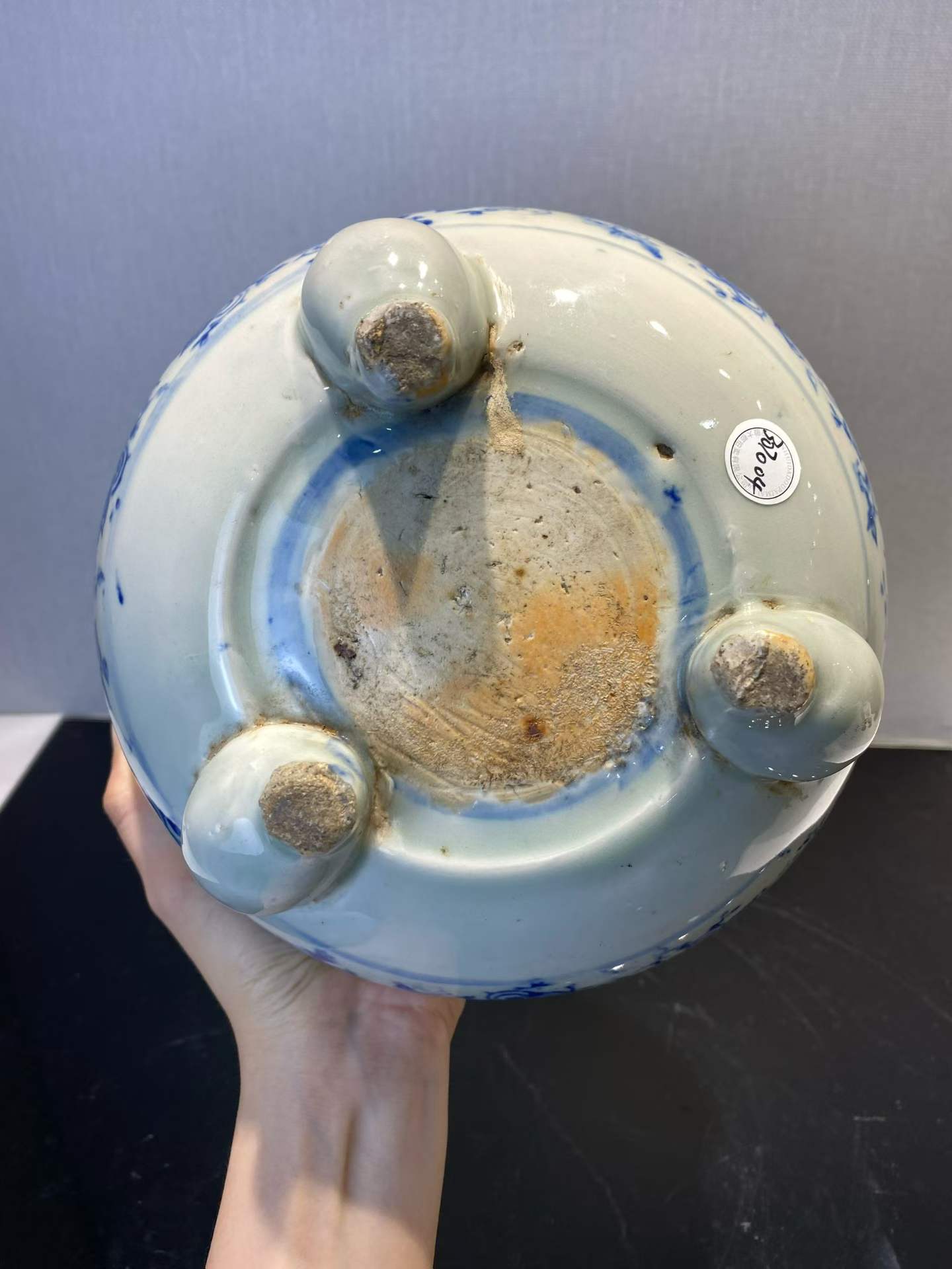 德化窑青花三足炉