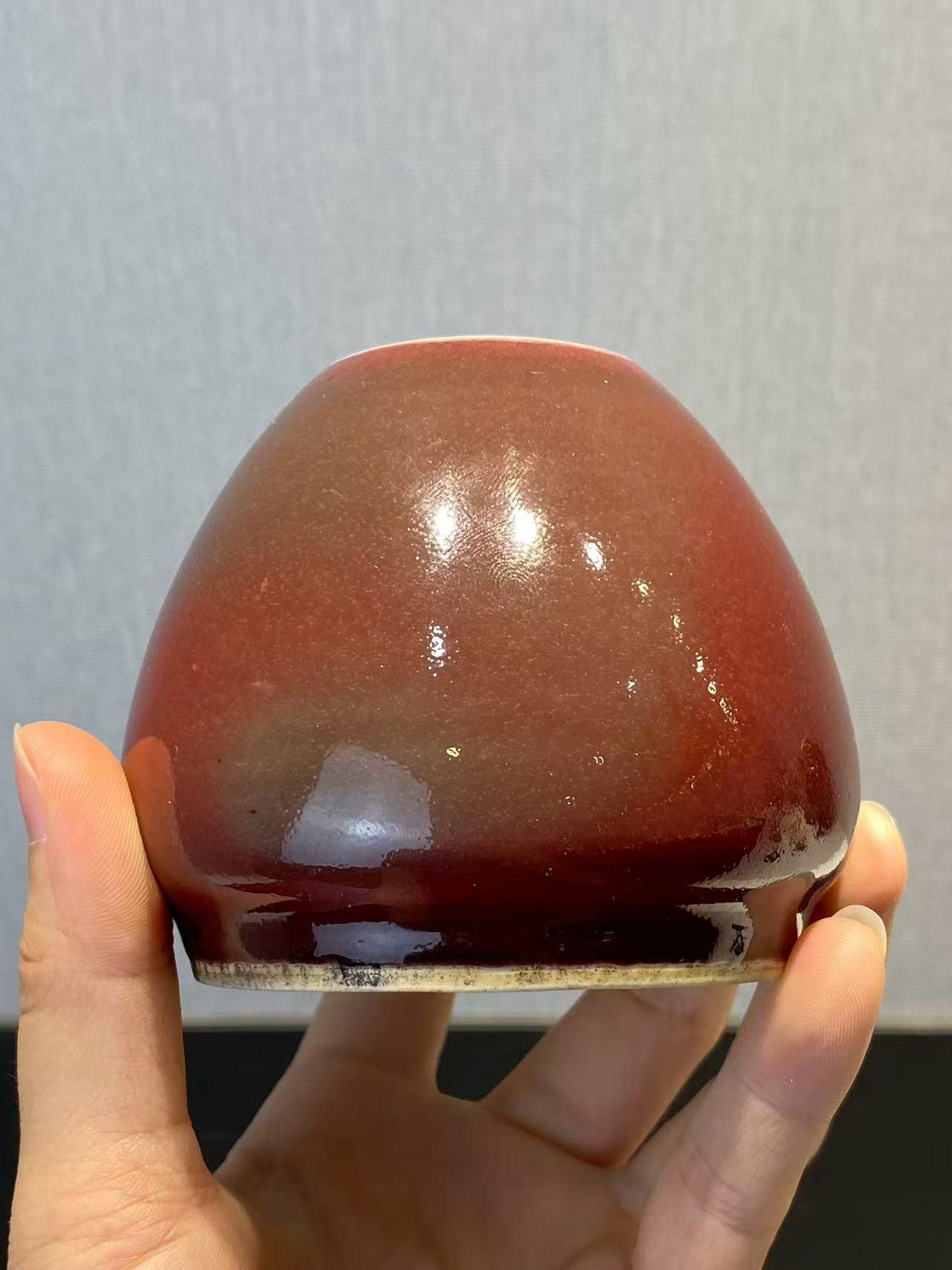 豇豆红鸡心水丞 款：宣德年制